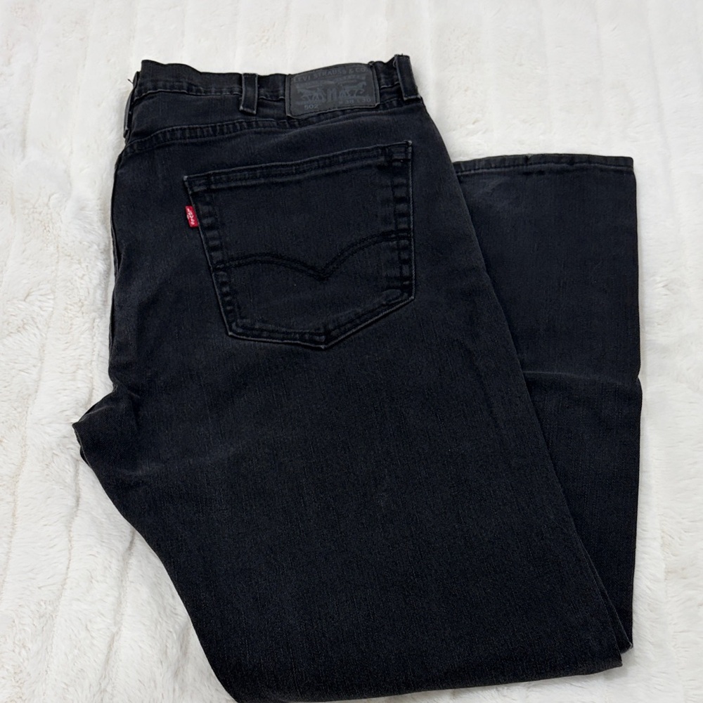 Levi's Men's Dark Black Straight Jeans